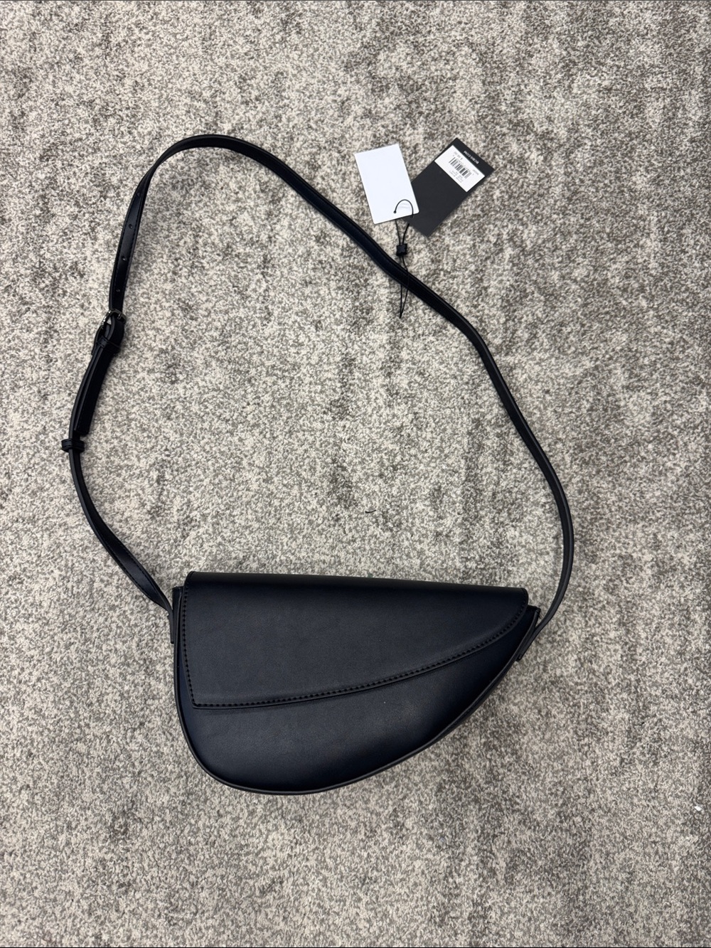 BCBG Black Crescent Crossbody Shoulder Bag